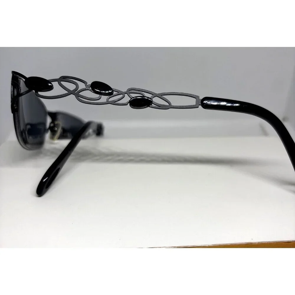 Black Metal Fashion glasses Decorative Temple Design Jessica Mack Frames Only!